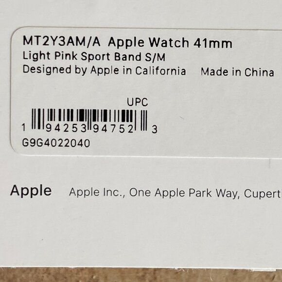 Authentic Apple Watch Light Pink Sport Band 41mm NEW - Picture 3 of 4